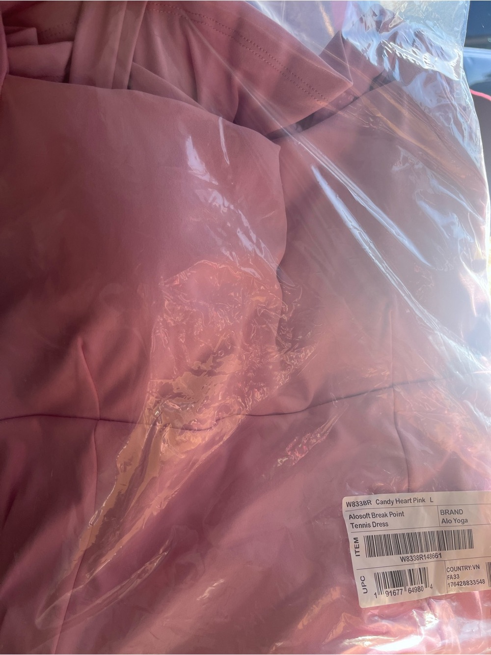 ALO Yoga large Square Neck Pink break point large tennis - Picture 4 of 4